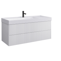 Тумба с раковиной Belux Сиртаки 120 подвесная, белая матовая, раковина1200-01