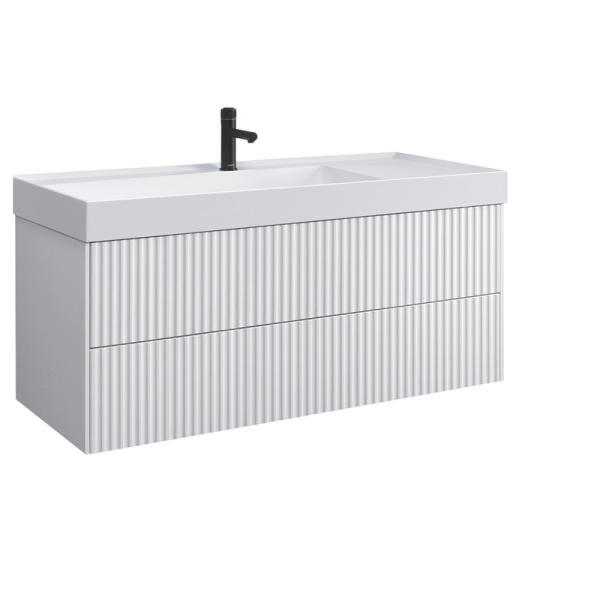 Тумба с раковиной Belux Сиртаки 120 подвесная, белая матовая, раковина1200-01