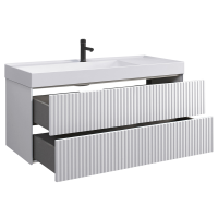 Тумба с раковиной Belux Сиртаки 120 подвесная, белая матовая, раковина1200-01