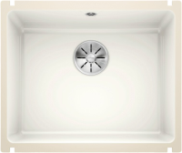 Комплект Мойка Blanco Subline 500-U глянцевая белая, с отводной арматурой InFino + Смеситель Candor 523120