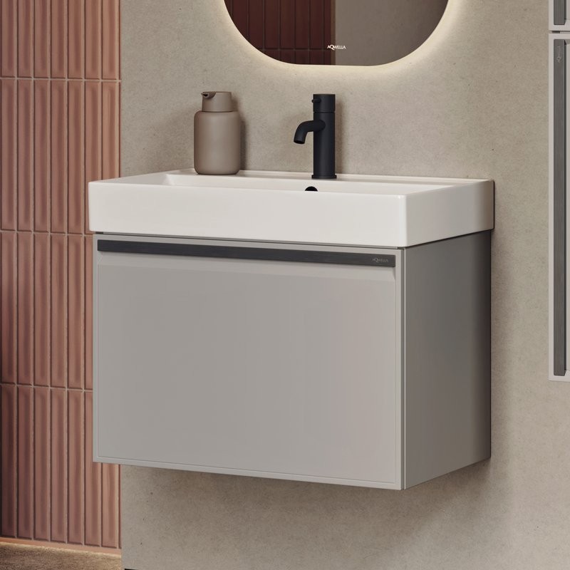 Мебель для ванной комнаты Aqwella Pure 65 серый туман