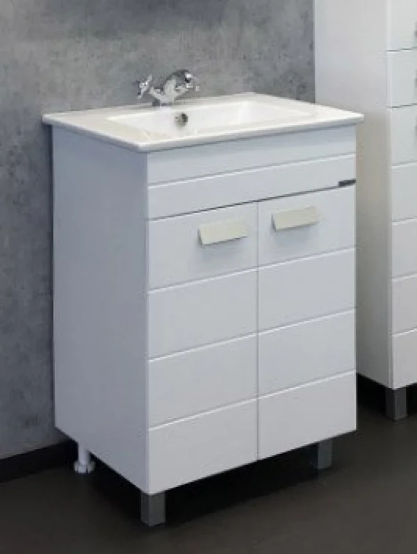 Тумба с раковиной Comforty Модена 60М напольная, матовая белая