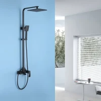 Душевая стойка Abber Wasserfall AF8616B черная матовая