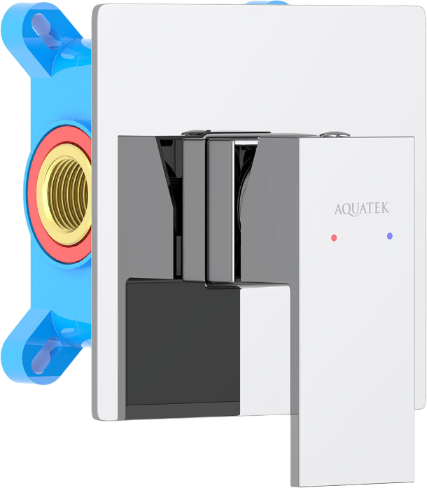 Встраиваемый смеситель для душа и ванны AQUATEK Либра AQ1666CR С ВНУТРЕННЕЙ ЧАСТЬЮ, хром