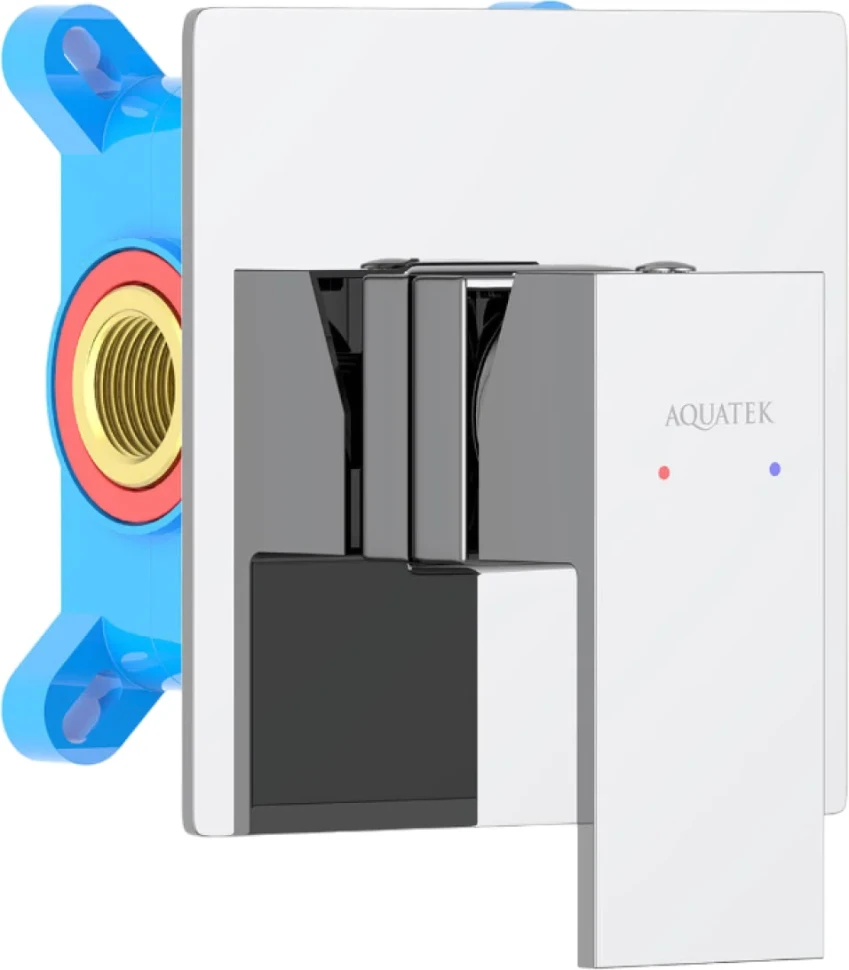 Встраиваемый смеситель для душа и ванны AQUATEK Либра AQ1666CR С ВНУТРЕННЕЙ ЧАСТЬЮ, хром