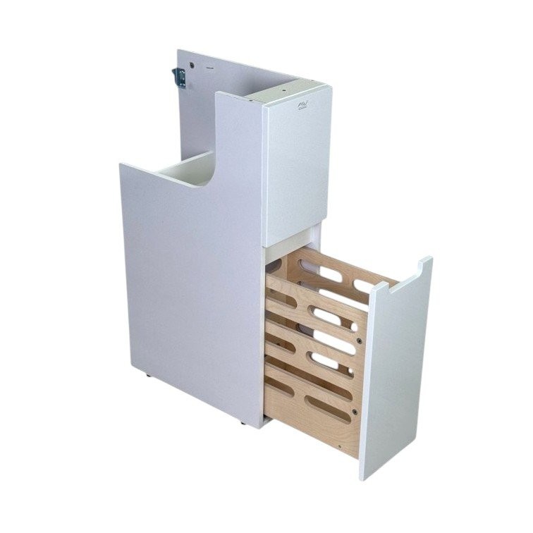 Тумба под раковину без столешницы Alavann Cosmetic 25 R под стиральную машину, напольная, глянцевая белая