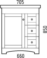 Тумба под раковину без столешницы Corozo Техас 70, напольная