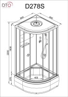 Душевая кабина DTO D D278SEL с электрикой, профиль хром, стекло матовое