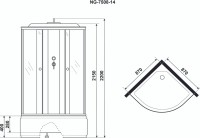 Душевая кабина Niagara NG-7508-14 BLACK с высоким поддоном, с сиденьем