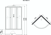 Душевая кабина Niagara NG-7508-14 BLACK с высоким поддоном, с сиденьем