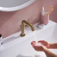 Смеситель для раковины Hansgrohe Tecturis S Fine 110 CoolStart 73310140 шлифованная бронза Смеситель для раковины Hansgrohe Tecturis S Fine 110 CoolStart 73310140 шлифованная бронза