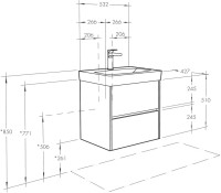 Тумба с раковиной AQUATON Сканди 55 дуб рустикальный