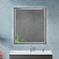 Зеркало Cezares Interni 80x90 с подсветкой, с антизапотевателем, титан