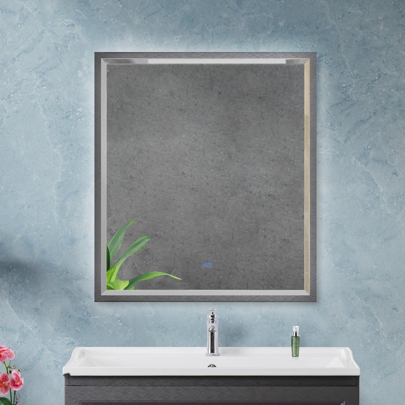 Зеркало Cezares Interni 80x90 с подсветкой, с антизапотевателем, титан