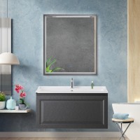 Зеркало Cezares Interni 80x90 с подсветкой, с антизапотевателем, титан