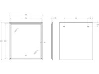 Зеркало Cezares Interni 80x90 с подсветкой, с антизапотевателем, титан