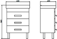 Тумба под раковину без столешницы Comforty Никосия 60H