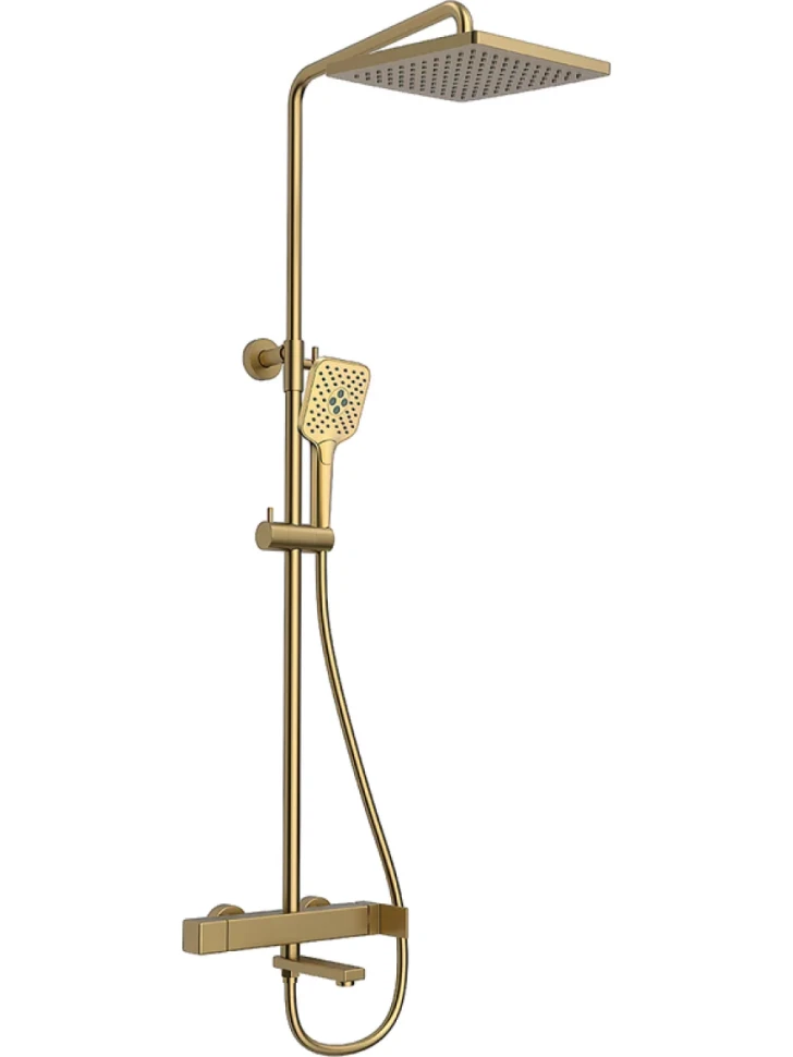 Душевая стойка Vincea Cube VSFS-1C1BG брашированное золото