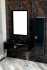 Мебель для ванной Armadi Art Lucido 100, глянцевая черная, раковина 852-100-B, ножки хром