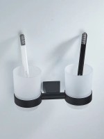 Стакан для зубных щеток / стакан для ванной комнаты двойной Shevanik SG5722H, черный Стакан для зубных щеток / стакан для ванной комнаты двойной Shevanik SG5722H, черный