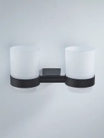 Стакан для зубных щеток / стакан для ванной комнаты двойной Shevanik SG5722H, черный Стакан для зубных щеток / стакан для ванной комнаты двойной Shevanik SG5722H, черный