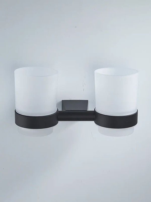 Стакан для зубных щеток / стакан для ванной комнаты двойной Shevanik SG5722H, черный