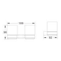 Стакан для зубных щеток / стакан для ванной комнаты двойной Shevanik SG5722H, черный Стакан для зубных щеток / стакан для ванной комнаты двойной Shevanik SG5722H, черный