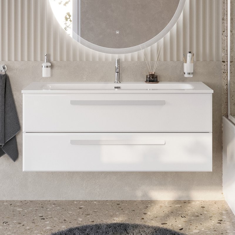 Тумба под раковину без столешницы Cezares Eco Cer-N 120 bianco opaco, ручки сатин