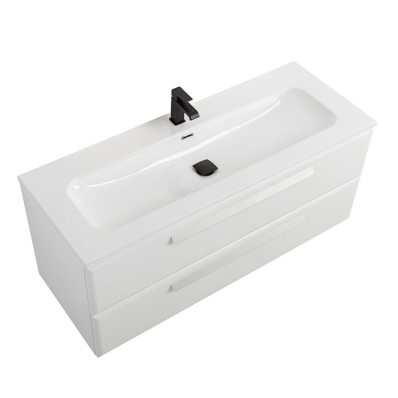 Тумба под раковину без столешницы Cezares Eco Cer-N 120 bianco opaco, ручки сатин