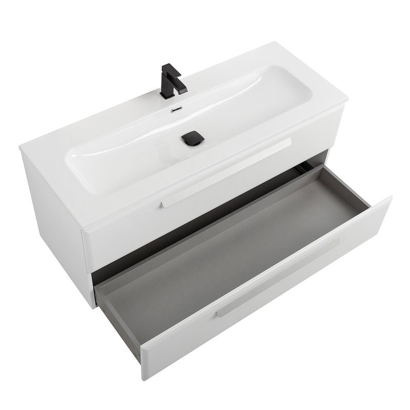 Тумба под раковину без столешницы Cezares Eco Cer-N 120 bianco opaco, ручки сатин