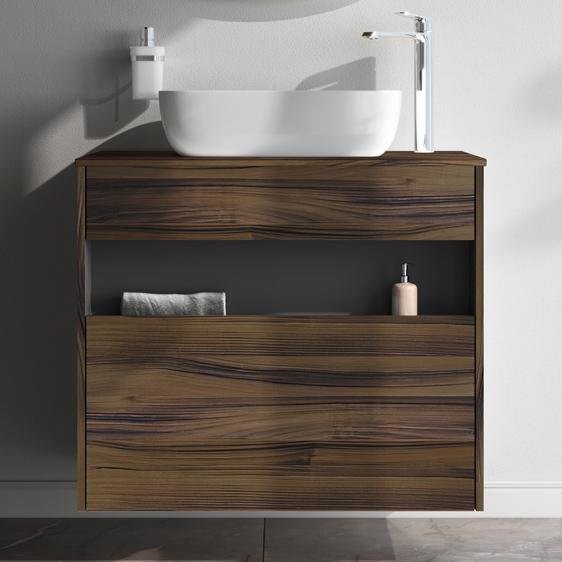 Тумба с раковиной AM.PM Func 80 дуб крафт, со столешницей, раковина M8FWCC10510WG