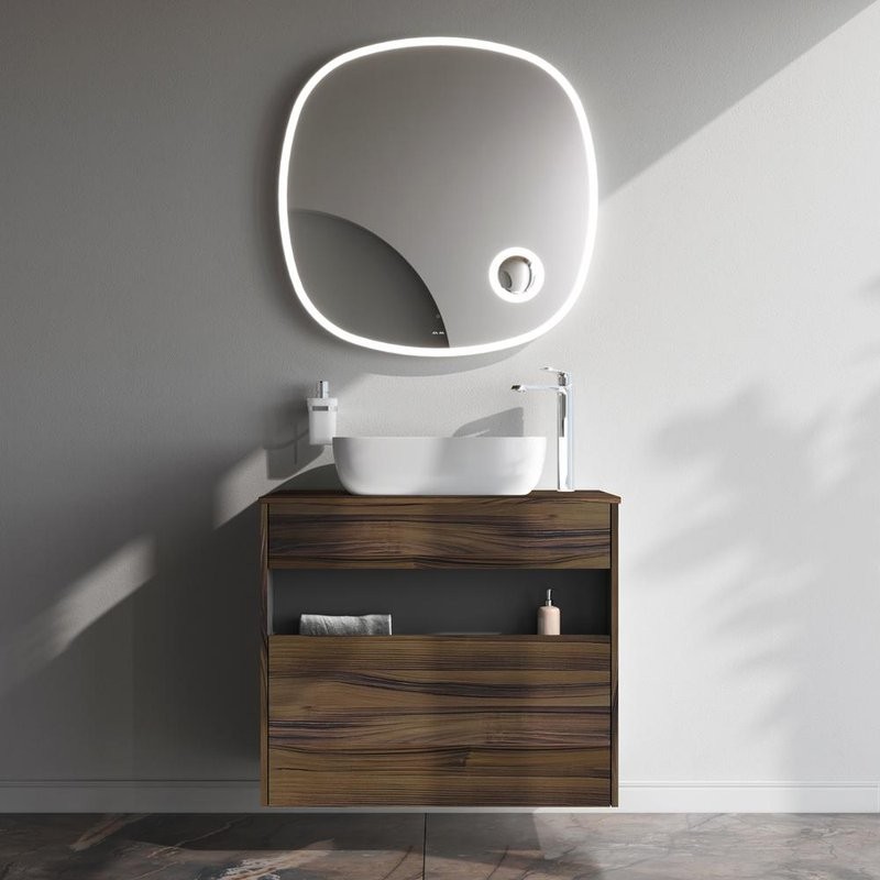 Тумба с раковиной AM.PM Func 80 дуб крафт, со столешницей, раковина M8FWCC10510WG