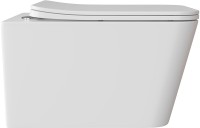 Комплект Унитаз подвесной Aqueduto Macio MAC0110 безободковый, с микролифтом, белый глянцевый + Инсталляция EWRIKA ProLT 0026-2020 + Кнопка 0044 черная матовая