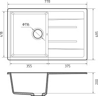 Комплект Мойка GranFest Quadro Q-780L кашемир + Измельчитель Status Premium 350