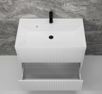 Тумба под раковину без столешницы Style Line Стокгольм 80 подвесная, белый рифленый софт