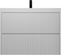 Тумба под раковину без столешницы Style Line Стокгольм 80 подвесная, белый рифленый софт