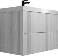 Тумба под раковину без столешницы Style Line Стокгольм 80 подвесная, белый рифленый софт