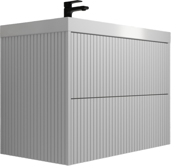 Тумба под раковину без столешницы Style Line Стокгольм 80 подвесная, белый рифленый софт