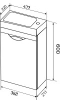 Тумба с раковиной Emmy Милли 40 L