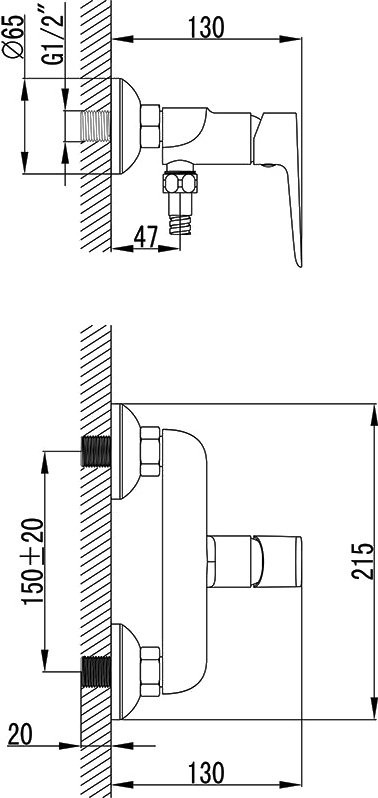 Душевой комплект Смеситель для душа Ravak Classic CL 032.00/150 + Гарнитур 902.00