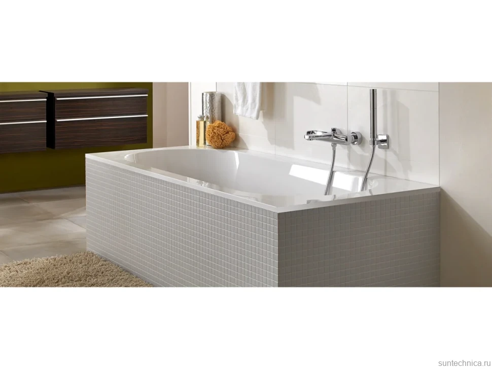 Акриловая ванна Villeroy & Boch Oberon UBQ177OBE2V-01 170x70 см, встраиваемая, цвет альпийский белый, на ножках