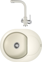 Комплект Мойка кухонная Omoikiri Sakaime 60E-WH белая + Смеситель Paulmark Essen Es213011-331 белый + Фильтр Paulmark Refine System