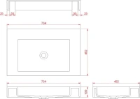 Раковина Armadi Art Flat ST 70 с кронштейнами Раковина Armadi Art Flat ST 70 с кронштейнами