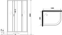 Душевая кабина Niagara Classic NG-3512-14LBK 120х80 см, без крыши