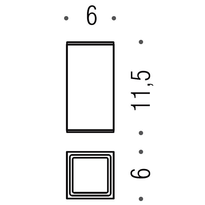 Стакан для зубных щеток Colombo Design MiniQ B1643.GM черный, пластиковый