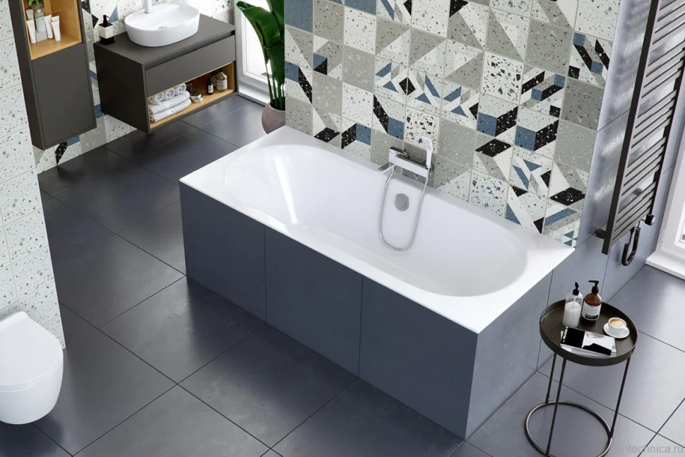 Акриловая ванна Excellent Oceana 180x80 см, встраиваемая, белая, с каркасом