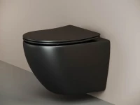 Комплект Унитаз подвесной Ceramicanova Metropol CN4002MB безободковый, с микролифтом + Инсталляция Envision CN1001M + Кнопка Round, матовый хром