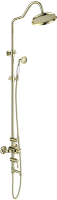 Душевая стойка AQUATEK Классик AQ2543PG с термостатом, полированное золото