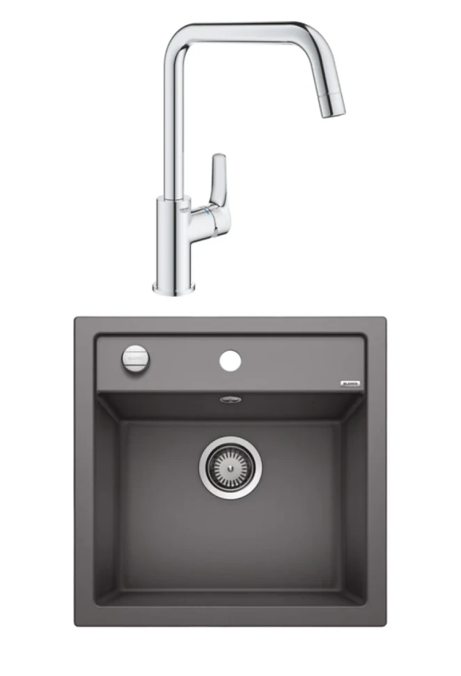 Комплект Мойка Blanco Dalago 5 темная скала + Смеситель Grohe Eurosmart