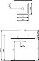 Накладная раковина Berges Ego SL 39x39 глянцевая белая